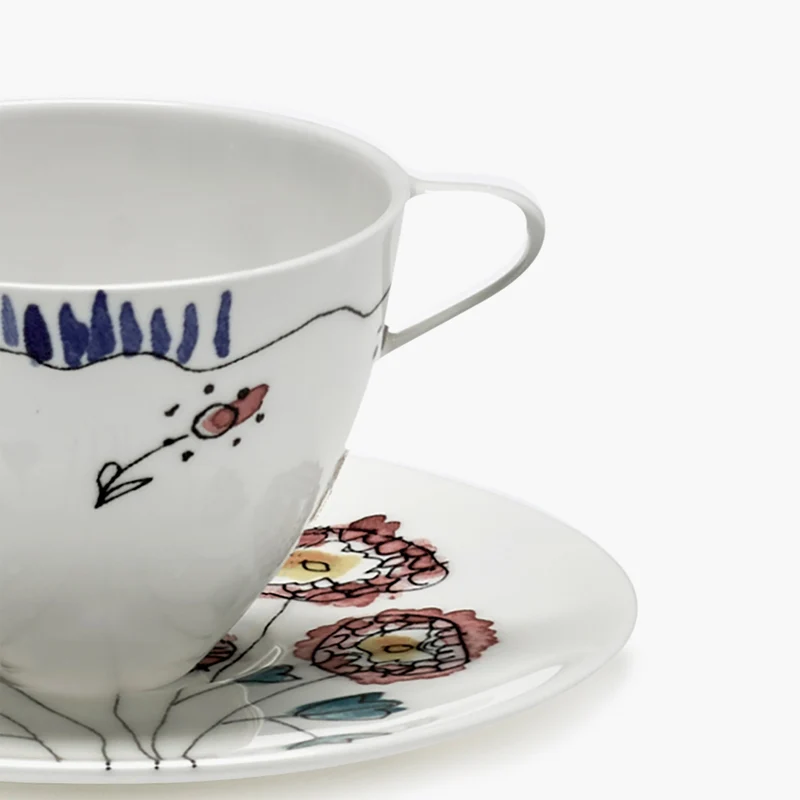 Serax Midnight Flowers Coffee Cup High with Saucer