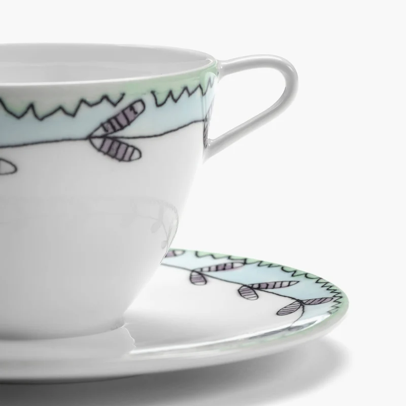Serax Midnight Flowers Coffee Cup High with Saucer