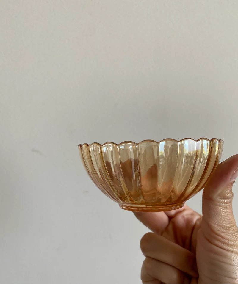 Coupelles orangé irisé années 60
