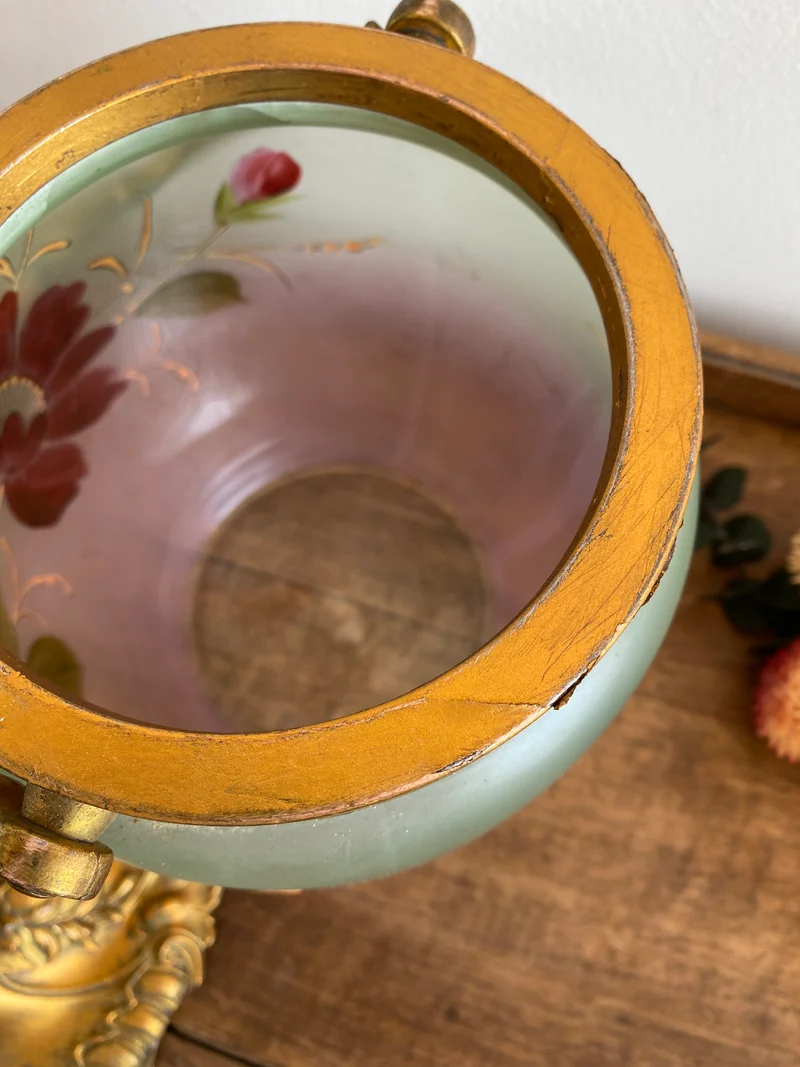 Pot à biscuit couvercle en régule Art Deco