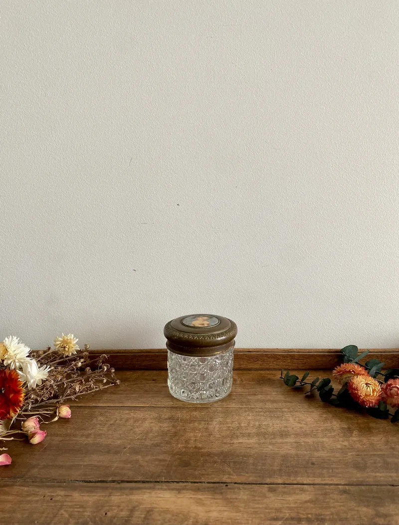 Boîte en verre ciselé couvercle Renaissance