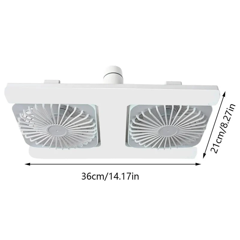 Slick Double Head Ceiling Fan With E27 Screw Base And Built In Light Solid Cooling Vibes For Living Rooms Sweet Remote Operation Small Fan With Adjustable Speed