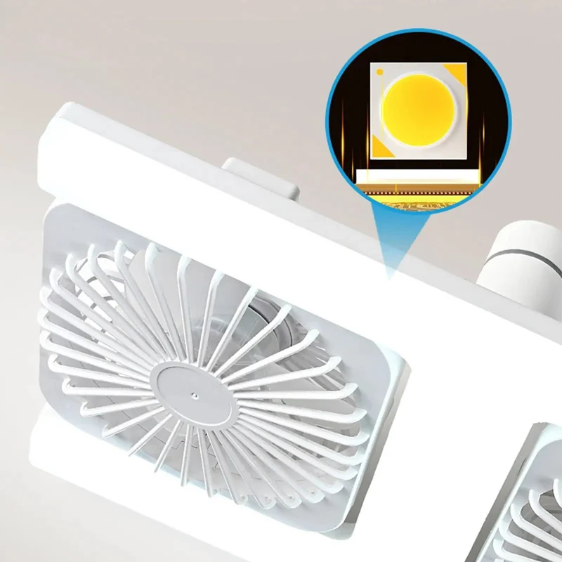 Slick Double Head Ceiling Fan With E27 Screw Base And Built In Light Solid Cooling Vibes For Living Rooms Sweet Remote Operation Small Fan With Adjustable Speed