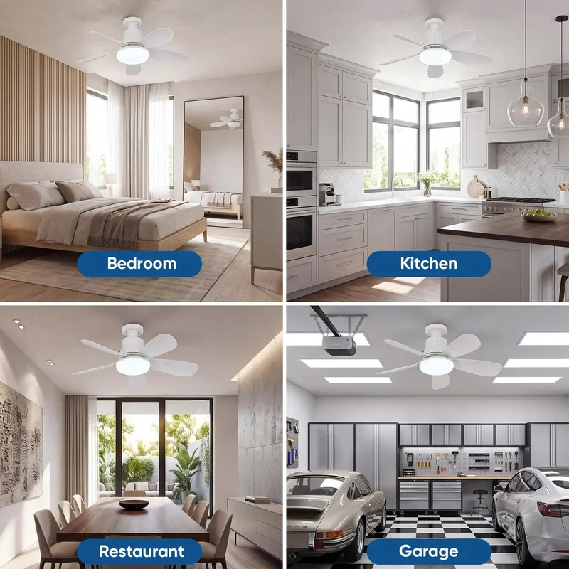 Breezy 20.5 Inch Screw In Socket Fan Light With Remote, Three Speed Settings, Three Color Dimmable Bulb, 1800 Lumens, No Sweat Setup For Bedroom Kitchen Garage Or Laundry Room