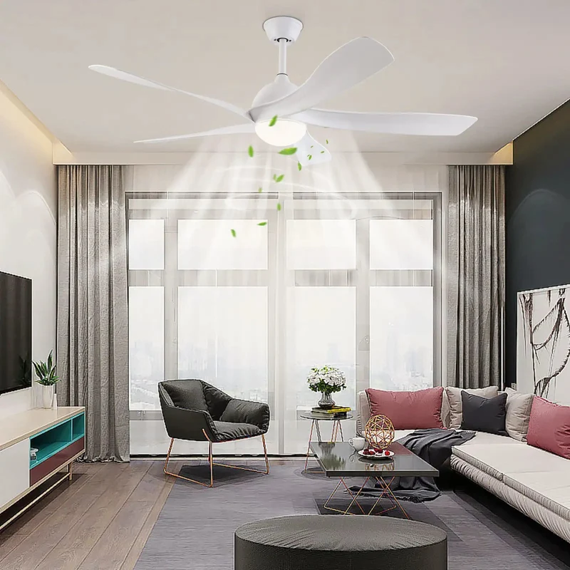 Heavy Duty Ceiling Fan With Built In Ambient Light And Fast Acting Remote Providing Six Smooth Speeds And A Reversible Pure Copper Motor Crafted From Tough Rust Proof Iron For Easy Chill Comfort In Bedrooms Or Living Rooms