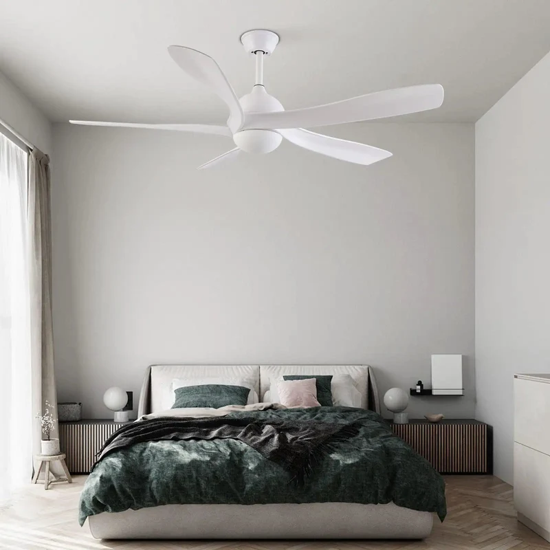 Heavy Duty Ceiling Fan With Built In Ambient Light And Fast Acting Remote Providing Six Smooth Speeds And A Reversible Pure Copper Motor Crafted From Tough Rust Proof Iron For Easy Chill Comfort In Bedrooms Or Living Rooms
