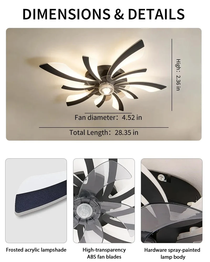 Slick Plug In Ceiling Fan With Integrated Lights And Remote Control Offering Straight Up Easy Hookup Low Profile Build And Three Sleek Finishes For Smooth Airflow And Chill Home Vibes