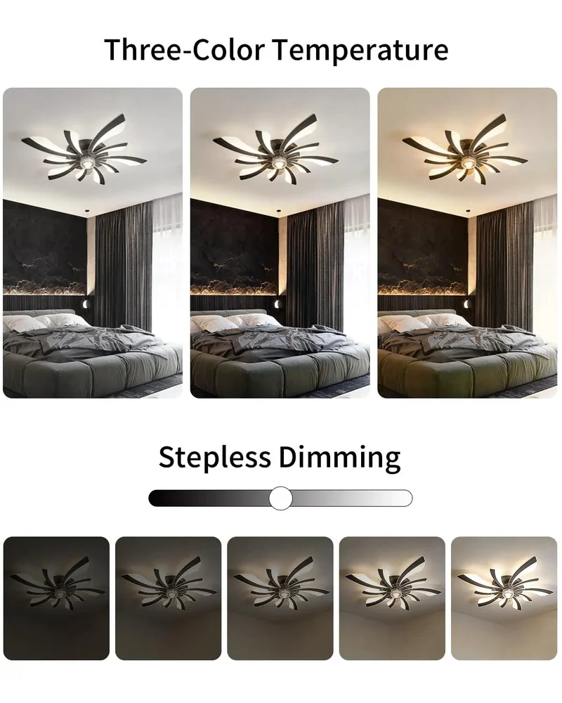 Slick Plug In Ceiling Fan With Integrated Lights And Remote Control Offering Straight Up Easy Hookup Low Profile Build And Three Sleek Finishes For Smooth Airflow And Chill Home Vibes