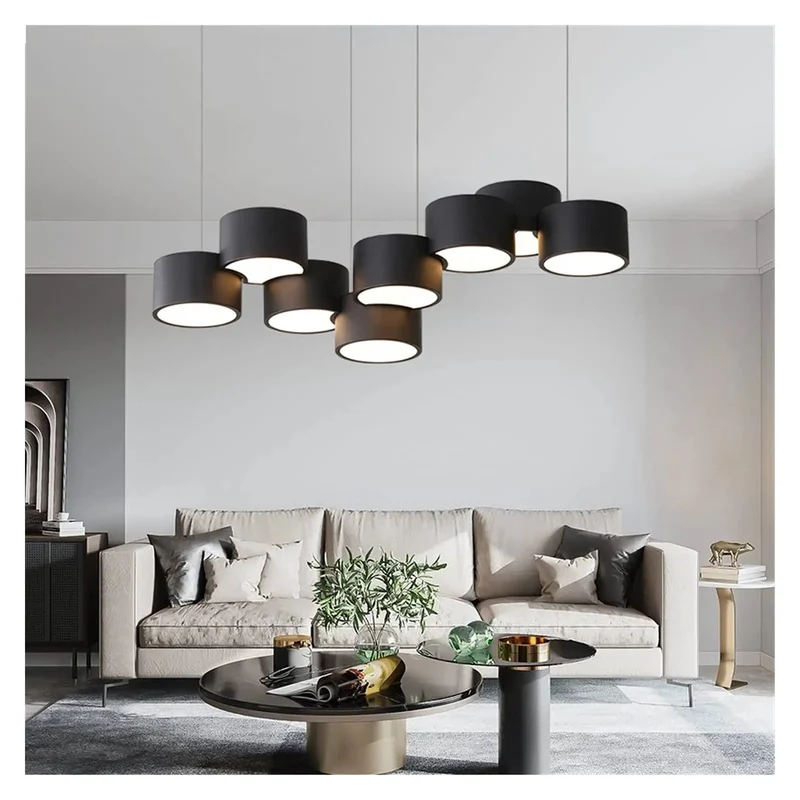 Top Shelf 6 Head LED Ceiling Light Drop Dead Gorgeous Design With Smooth Dimmable Warm Glow Slick Black Iron Frame And Scratch Proof Acrylic Shades Built Tough For Everyday Kitchen Dining Room Or Office Pendant Lamp