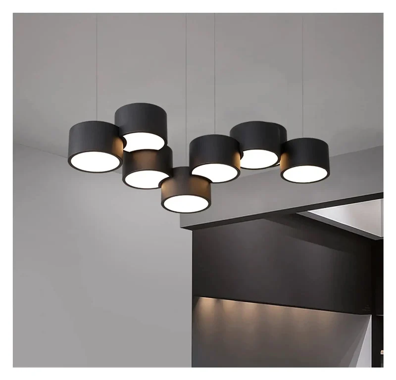 Top Shelf 6 Head LED Ceiling Light Drop Dead Gorgeous Design With Smooth Dimmable Warm Glow Slick Black Iron Frame And Scratch Proof Acrylic Shades Built Tough For Everyday Kitchen Dining Room Or Office Pendant Lamp