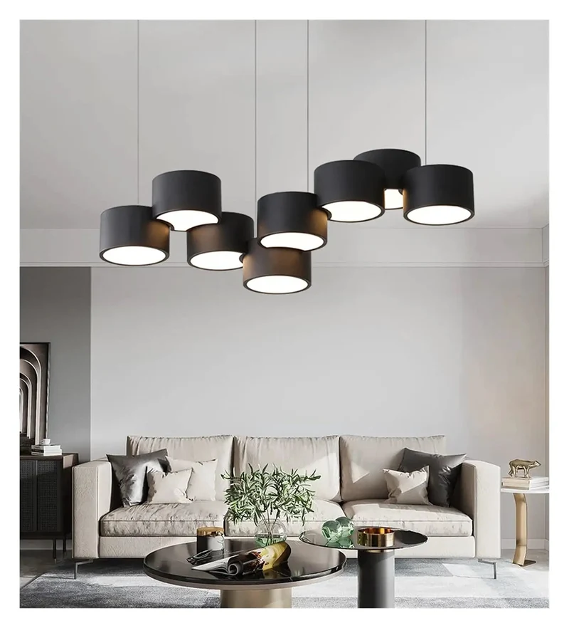 Top Shelf 6 Head LED Ceiling Light Drop Dead Gorgeous Design With Smooth Dimmable Warm Glow Slick Black Iron Frame And Scratch Proof Acrylic Shades Built Tough For Everyday Kitchen Dining Room Or Office Pendant Lamp