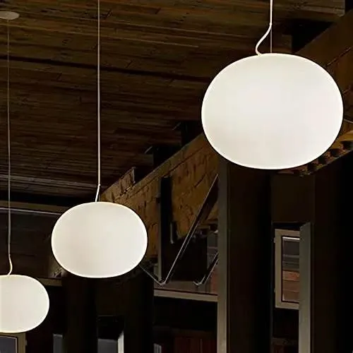 Modern 13 Inch Oval Pendant Light With Frosted Milk White Glass Shade Slick Hanging Lamp For Kitchen Islands And Dining Rooms No Sweat Mount Suspension Ceiling Fixture Bringing Smooth Glow Vibes
