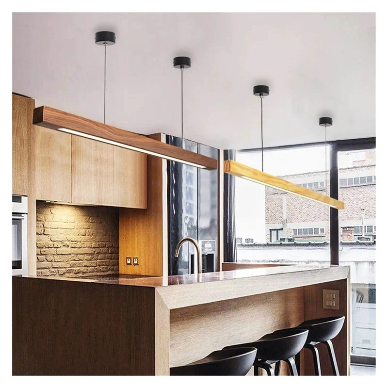 Solid Wooden Led Pendant Light Dimmable Ceiling Lamp Modern Industrial Hanging Fixture For Living Room Dining Area Smooth Neutral Glow Top Shelf Energy Efficient Vibe Setting Home Decor