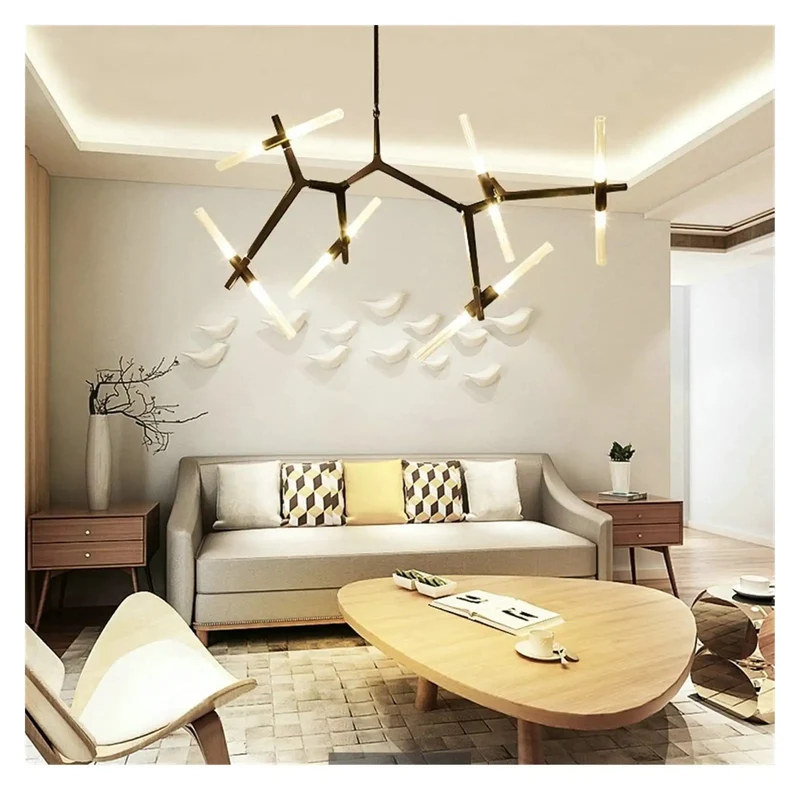Post Modern Nordic Pendant Light Herringbone 10 Light Slick Iron Ceiling Lamp Super Sleek Top Shelf Piece For Living Or Dining Room Dimmable G9 Setup Bringing Flat Out Killer Ambiance