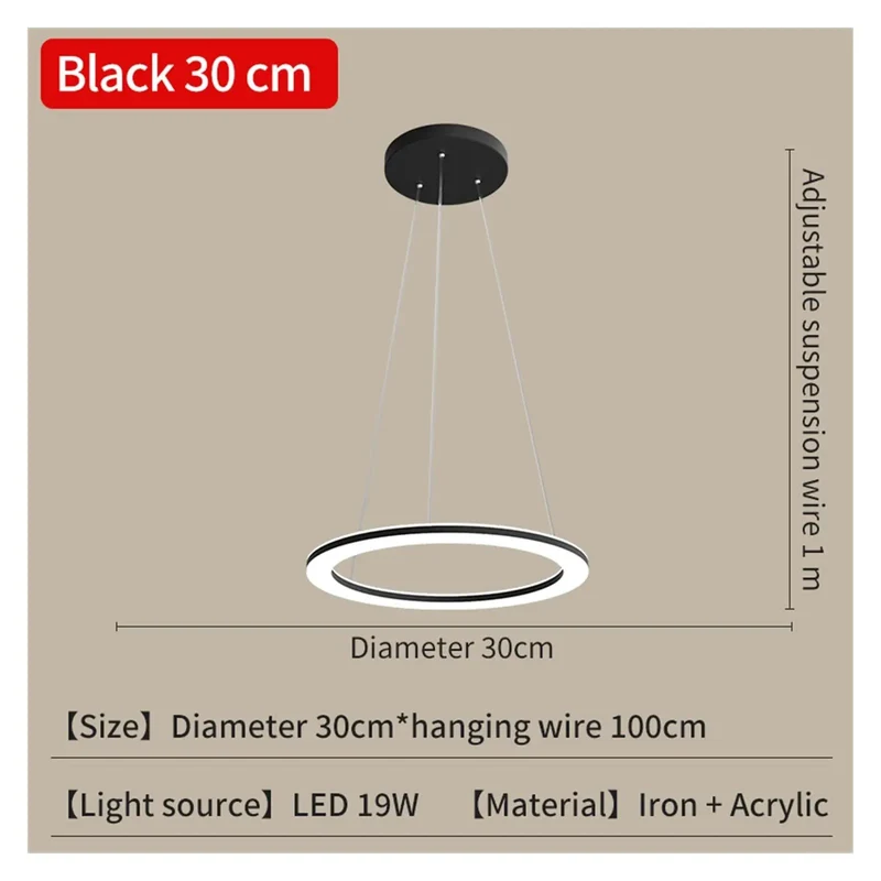 Sleek Modern Acrylic Circle Pendant Light With Smooth Dimming For Kitchen Dining And Living Room Black Frame Warm White Glow Indoor Ceiling Fixture Straight Up Cozy Vibes For Your Home Nook