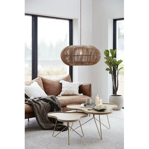 Lustre suspension en rotin pour Salon