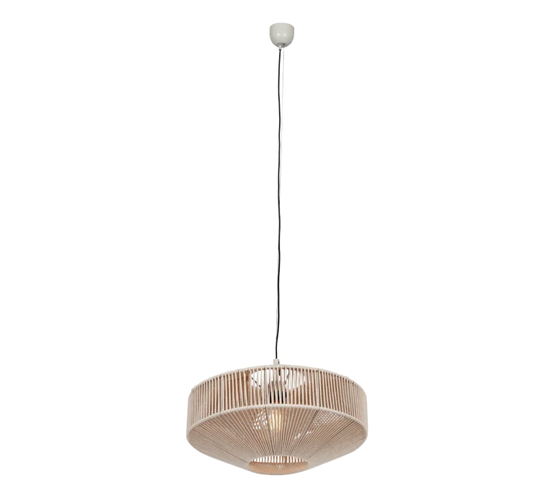 Lustre suspension rotin en bois