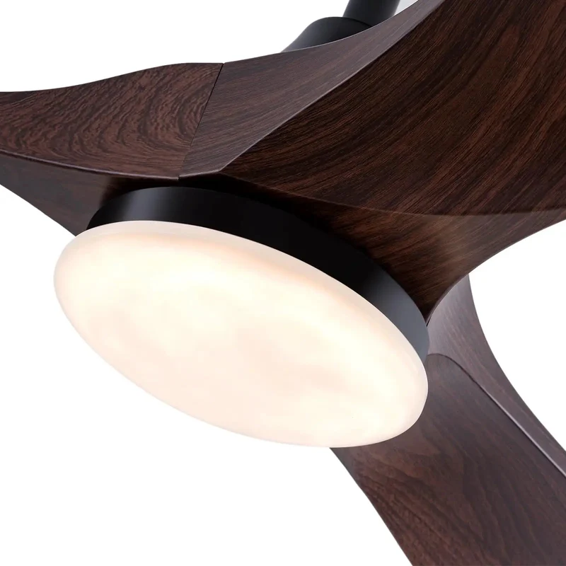Hella Quiet Ceiling Fan With Slick Remote Control And Killer 48W Led Light Six Speeds Pure Copper Motor Easy Timer And Warm White Mood Lighting For Chill Nights And Smooth Performance