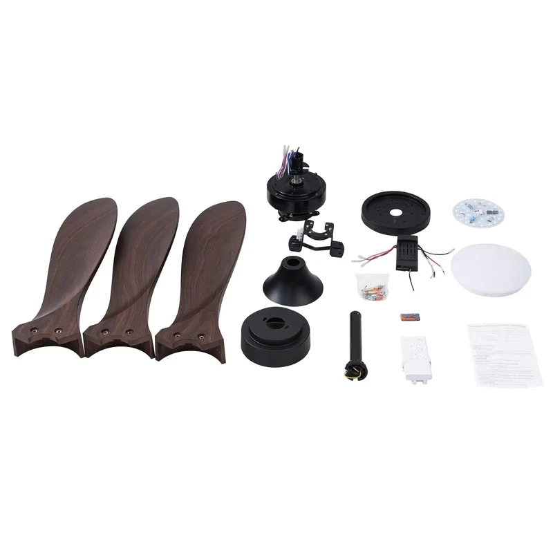 Hella Quiet Ceiling Fan With Slick Remote Control And Killer 48W Led Light Six Speeds Pure Copper Motor Easy Timer And Warm White Mood Lighting For Chill Nights And Smooth Performance