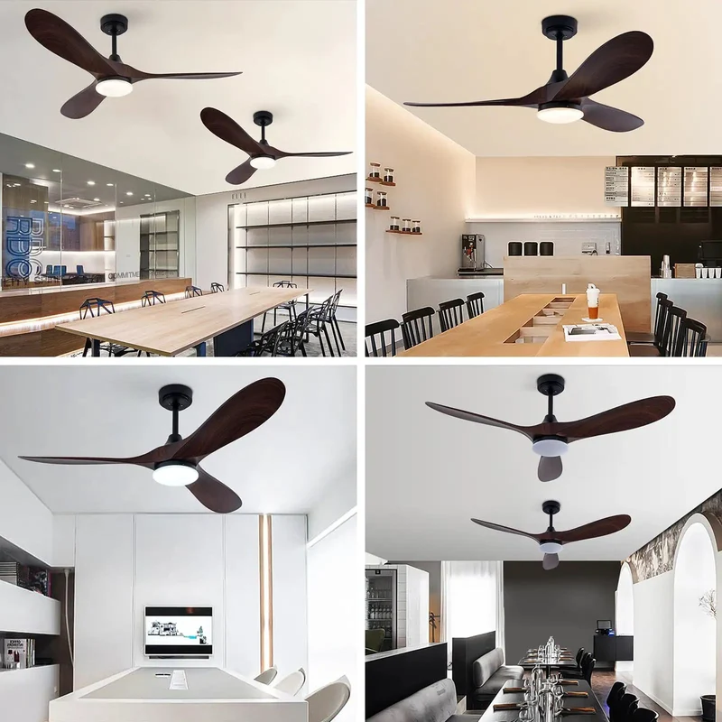 Hella Quiet Ceiling Fan With Slick Remote Control And Killer 48W Led Light Six Speeds Pure Copper Motor Easy Timer And Warm White Mood Lighting For Chill Nights And Smooth Performance