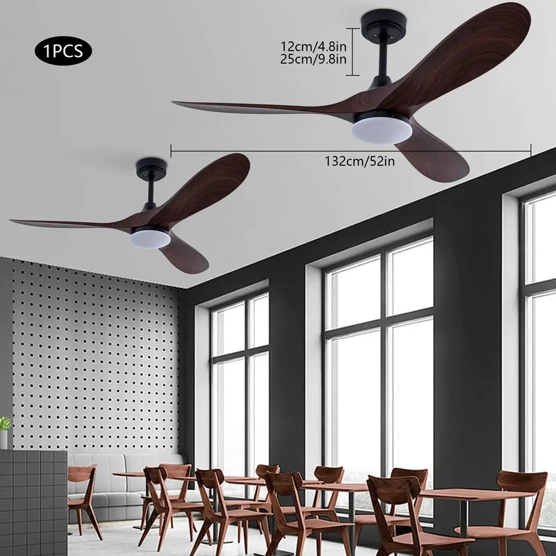 Hella Quiet Ceiling Fan With Slick Remote Control And Killer 48W Led Light Six Speeds Pure Copper Motor Easy Timer And Warm White Mood Lighting For Chill Nights And Smooth Performance