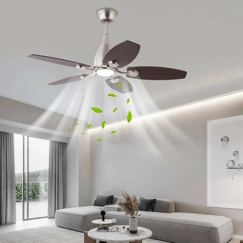 42 Inch Ceiling Fan With Heavy Duty Iron Frame And No Fuss Remote Control Featuring Five Slick Blades Plus Adjustable Led Lighting For Instant Room Vibes And Dependable Summer Cooling Comfort