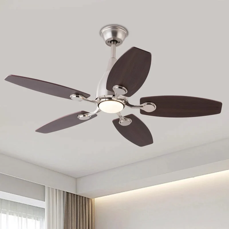 42 Inch Ceiling Fan With Heavy Duty Iron Frame And No Fuss Remote Control Featuring Five Slick Blades Plus Adjustable Led Lighting For Instant Room Vibes And Dependable Summer Cooling Comfort