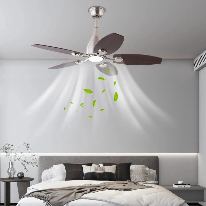 42 Inch Ceiling Fan With Heavy Duty Iron Frame And No Fuss Remote Control Featuring Five Slick Blades Plus Adjustable Led Lighting For Instant Room Vibes And Dependable Summer Cooling Comfort
