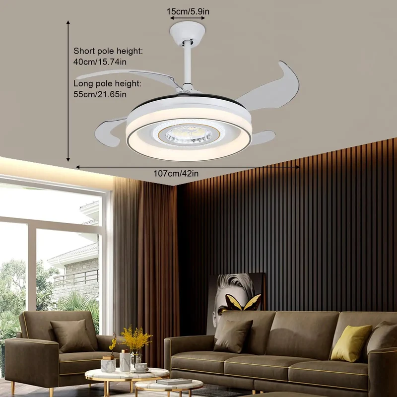 Level Up Your Living Room With This Modern Six Speed Ceiling Fan That Delivers Smooth Whisper Quiet Airflow Hassle Free Remote Control And Crisp Led Ambient Lighting For Endless All Season Chill