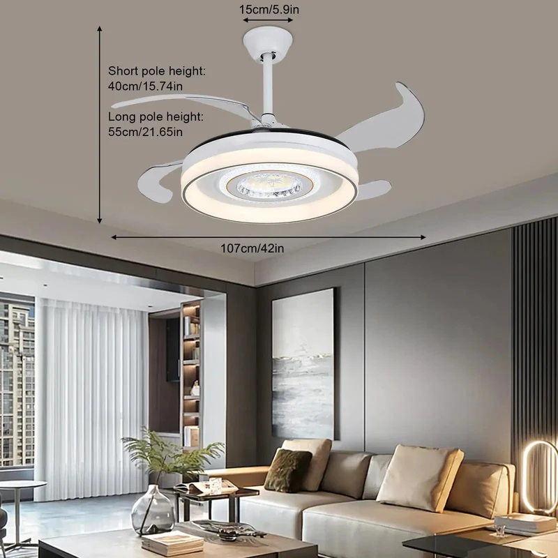 Level Up Your Living Room With This Modern Six Speed Ceiling Fan That Delivers Smooth Whisper Quiet Airflow Hassle Free Remote Control And Crisp Led Ambient Lighting For Endless All Season Chill