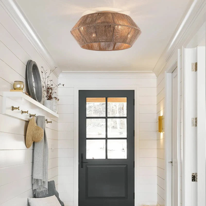 Top Tier Handwoven Rattan Ceiling Fan With Built In Light And Convenient Remote Control Totally Dope For Bedroom Or Living Room Setup Delivers Sweet Breeze Through Five ABS Blades Hidden Under Authentic Woven Twine Shade