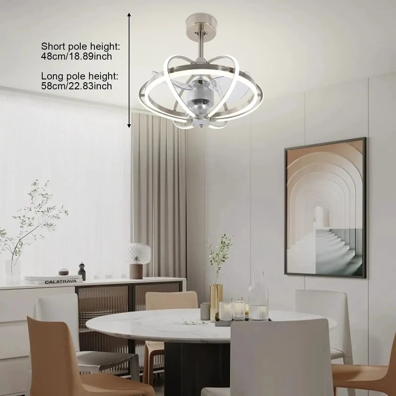 Heavy Duty Ceiling Fan With Integrated Light 6 Speed Whisper Quiet Motor 3 Color Temperature Selection Sturdy Iron And Aluminum Frame Acrylic Blades Sharp Aesthetic Rock Solid Mount Great For Chill Spaces