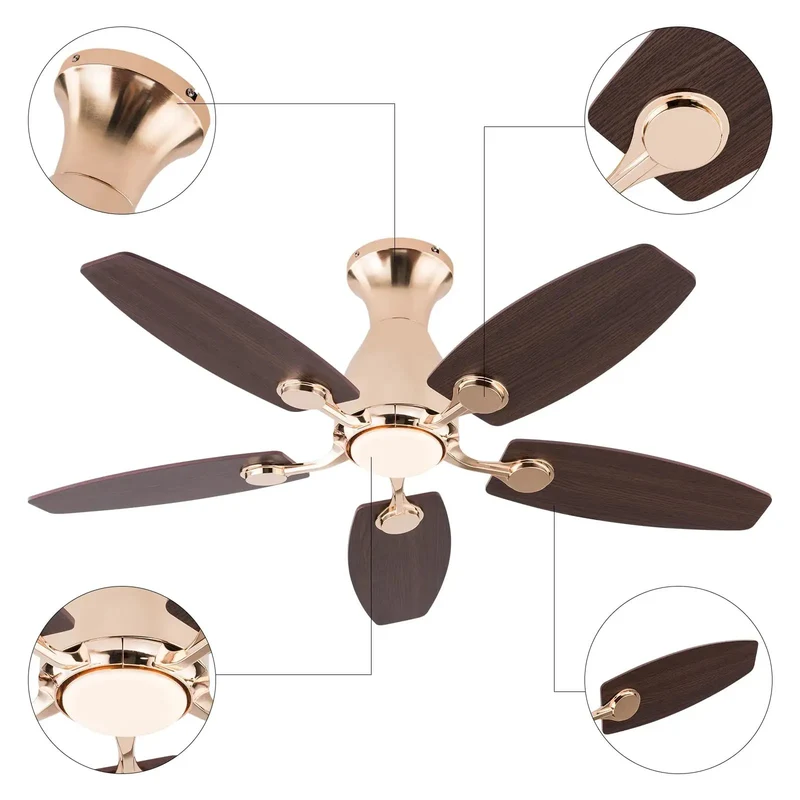 Modern Five Blade Ceiling Fan With Integrated Lighting And Super Convenient Remote Timer Swap Shade Tones On The Fly Top Tier Cooling Power For Chill Vibes Around House
