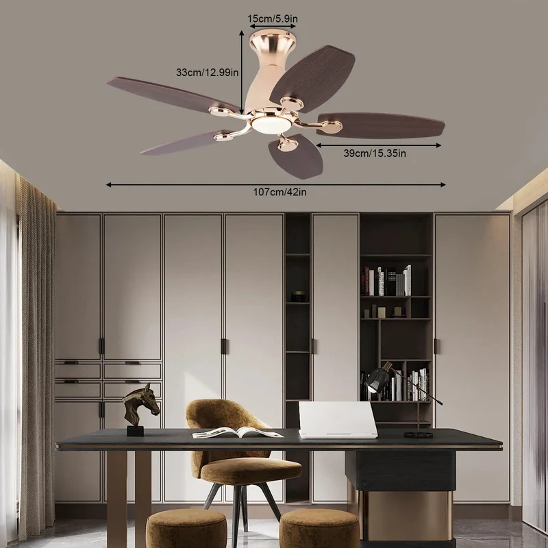 Modern Five Blade Ceiling Fan With Integrated Lighting And Super Convenient Remote Timer Swap Shade Tones On The Fly Top Tier Cooling Power For Chill Vibes Around House