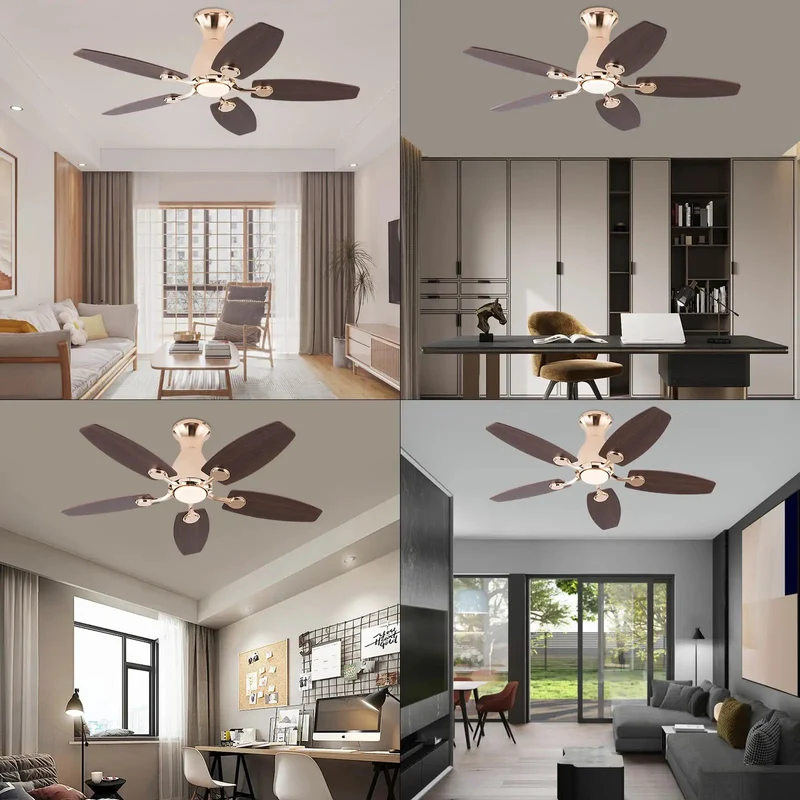 Modern Five Blade Ceiling Fan With Integrated Lighting And Super Convenient Remote Timer Swap Shade Tones On The Fly Top Tier Cooling Power For Chill Vibes Around House