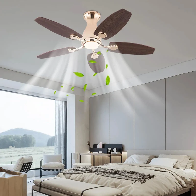 Modern Five Blade Ceiling Fan With Integrated Lighting And Super Convenient Remote Timer Swap Shade Tones On The Fly Top Tier Cooling Power For Chill Vibes Around House
