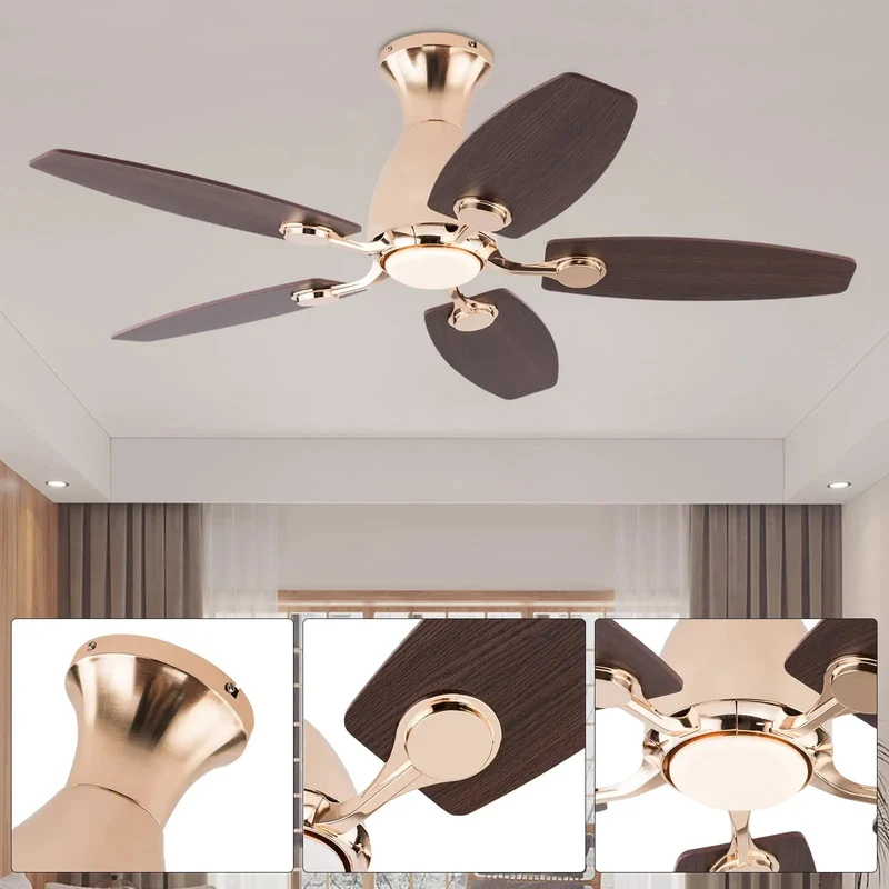 Slick Modern Gold Ceiling Fan With Chandelier Light And Five Blades For Living Rooms Featuring No Sweat Remote Control Three Tunable Lighting Modes And Real Deal Quiet Airflow For A Total Home Vibe Upgrade