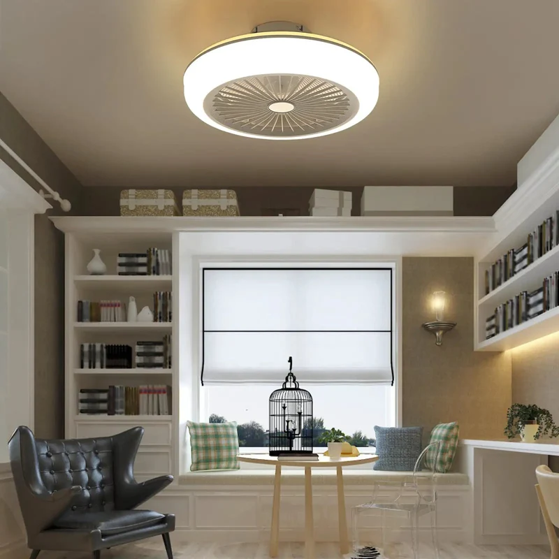 Top Shelf Low Profile Ceiling Fan With Kickin Smooth Airflow And Vibe Setting RGB Lights Remote Controlled Quiet Operation Durable Copper Motor Sweet For Bedroom Or Lazy Lounge Spot