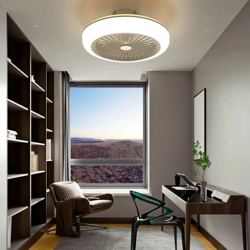 Top Shelf Low Profile Ceiling Fan With Kickin Smooth Airflow And Vibe Setting RGB Lights Remote Controlled Quiet Operation Durable Copper Motor Sweet For Bedroom Or Lazy Lounge Spot