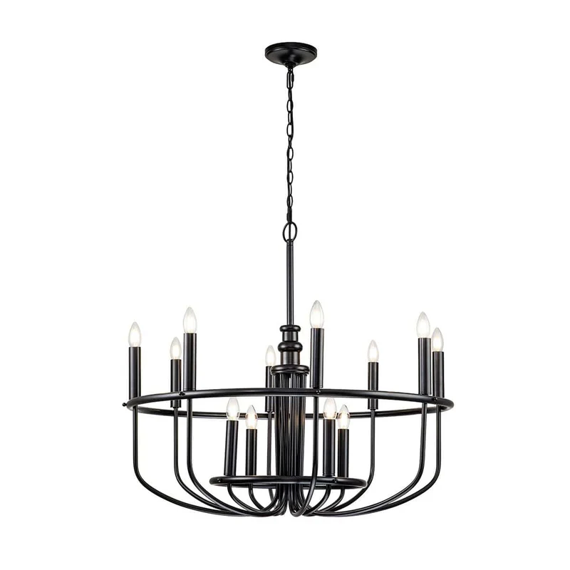 Lustre noir simple pour Chambre