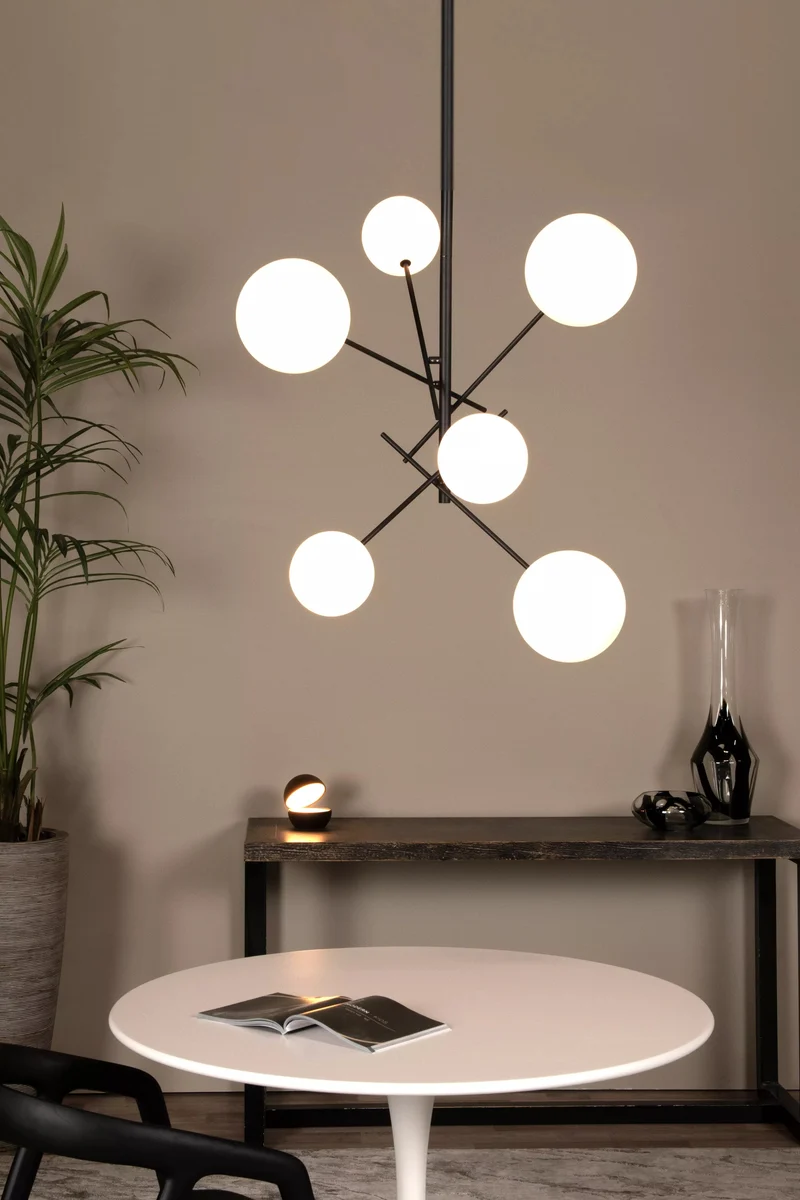 Lustre noir métal salon