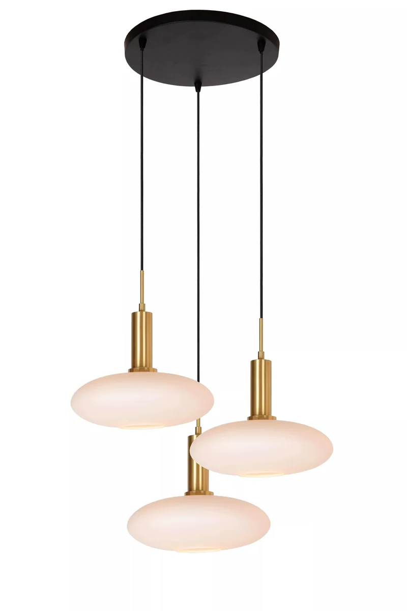 Suspension salon blanc et laiton