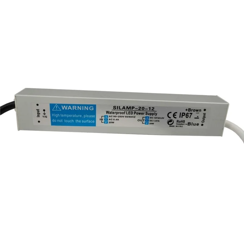 Transformateur 220V 12V IP67 20W DC 1.67A