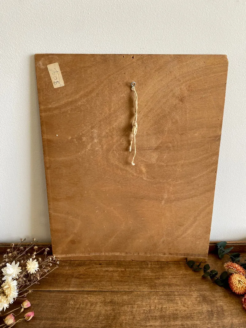 Peinture sur bois nature morte ancienne fin XIXème