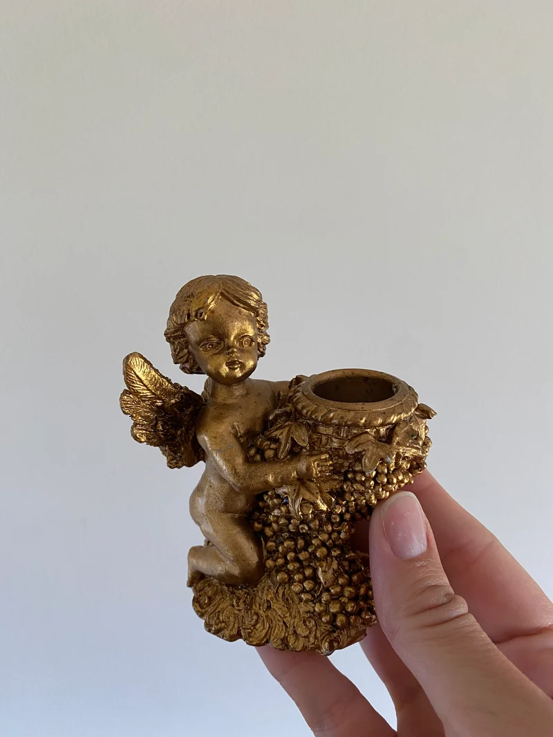Bougeoirs chérubins dorés