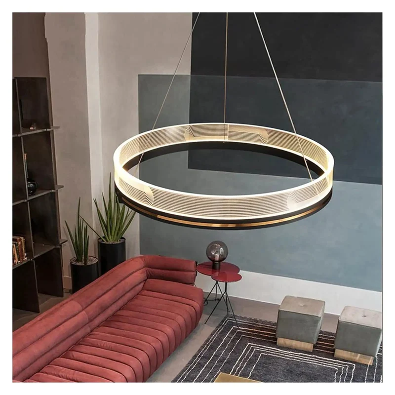 Slick Acrylic LED Ring Pendant Light With Dimmable Remote For Bedroom Kitchen And Living Room Ceiling Fixtures Drops A Killer Soft Non Glare Glow That Builds Major Chill Vibes And Instant Modern Style