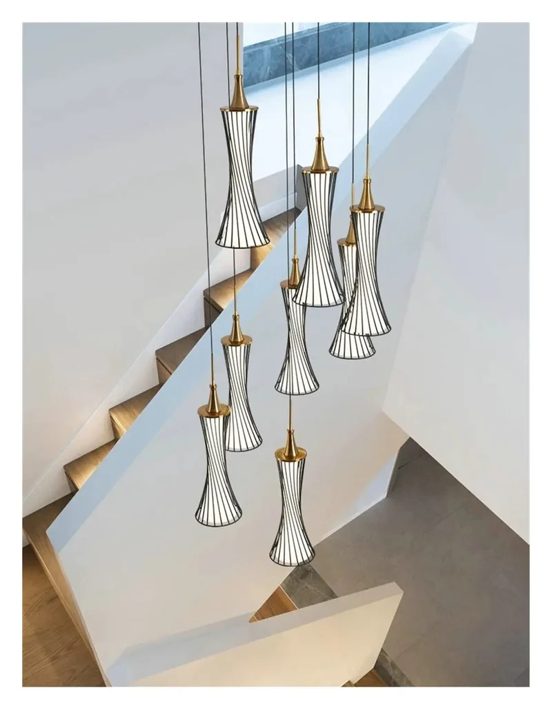 Slick Black Metal Pendant Lamp Delivering Crisp 4000K Neutral Led Glow For Modern Living Spaces Staircases And Urban Hangouts Featuring Eye Safe Illumination And Heavy Duty Construction All Day