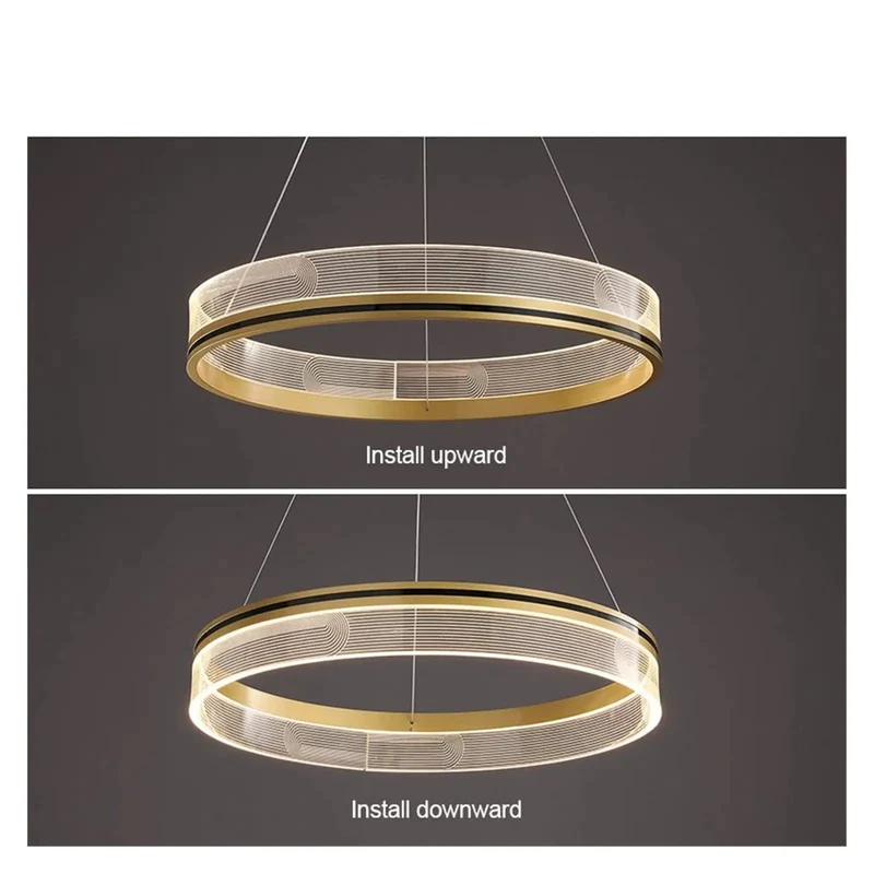 Modern Acrylic Ring LED Pendant Light With Dimmable Remote Control Ceiling Lamp Offering A Lowkey Chic Soft Glow That Smoothly Brightens Your Living Room Bedroom Or Kitchen Corner Space