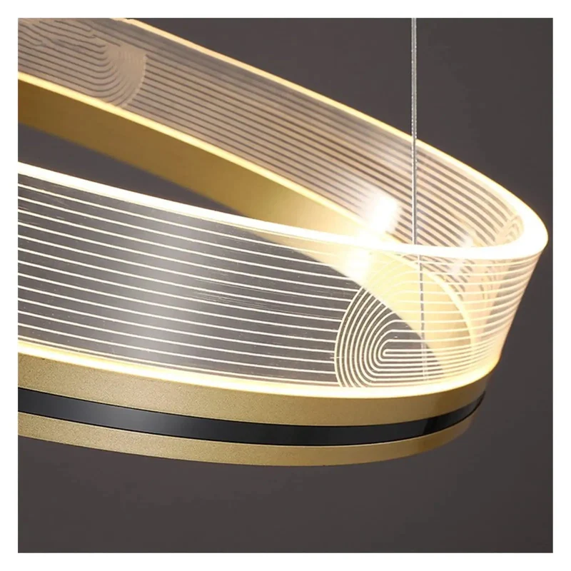 Premium Acrylic Ring Led Pendant Light Dimmable With Remote Slick Ceiling Lamp For Modern Spaces Super Soft Non Glare Ambient Glow Perfect Bedroom Kitchen Glow Up