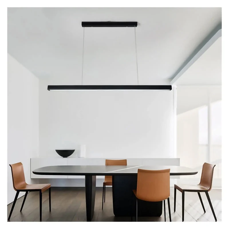 Sleek Linear LED Pendant Light Long Hanging Lamp For Dining Room Dimmable Modern Metal Fixture Rust Proof Drop Light For Homes Offices And Restaurants Top Shelf Vibe Game Changer For Daily Living